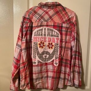 Handmade repurposed distressed Willie Nelson shirt